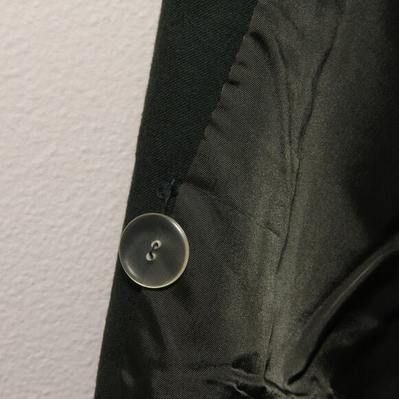 Vintage Valerie Stevens Green Long Wool Blazer Size 12 Double Breasted - Picture 9 of 10